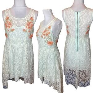 Free People Embroidered Lace Dress S Boho Chic‎ Wedding Sheer Fairycore Delicate